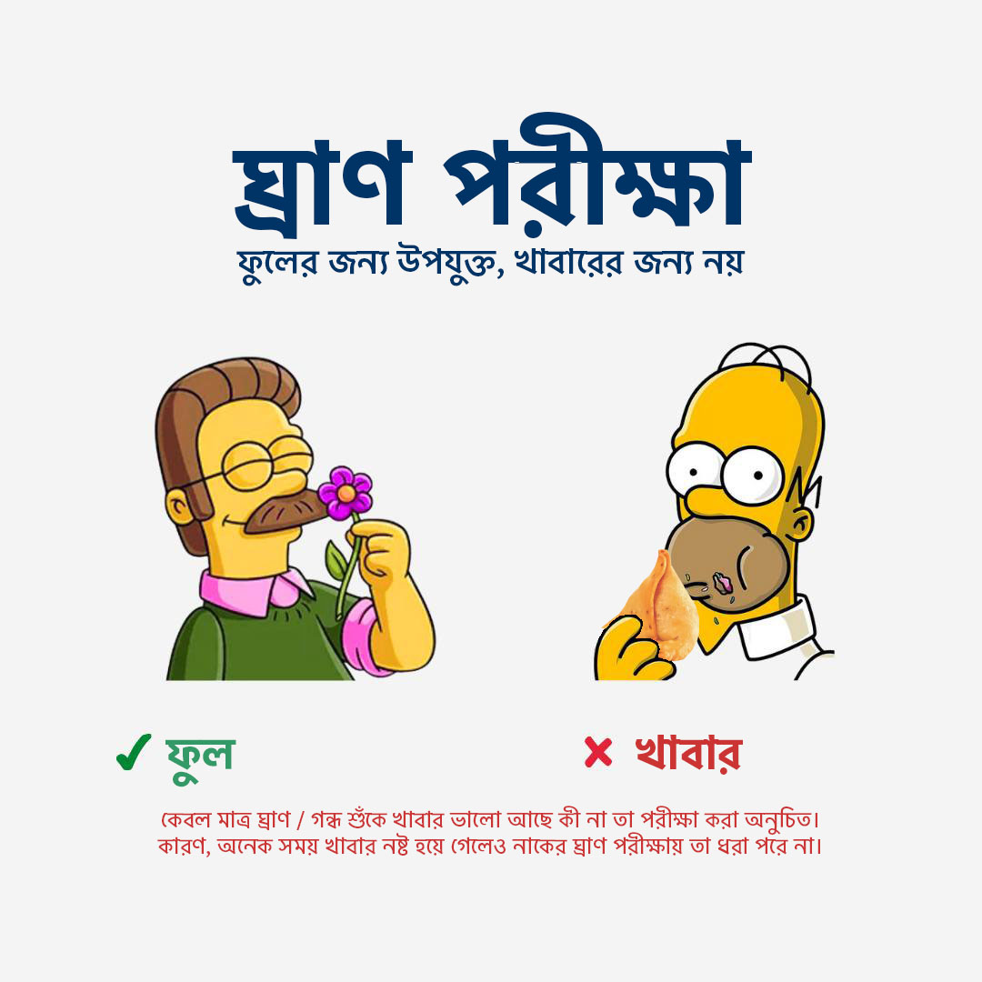 ঘ্রাণ পরীক্ষা – খাবারের জন্য কী উপযুক্ত?